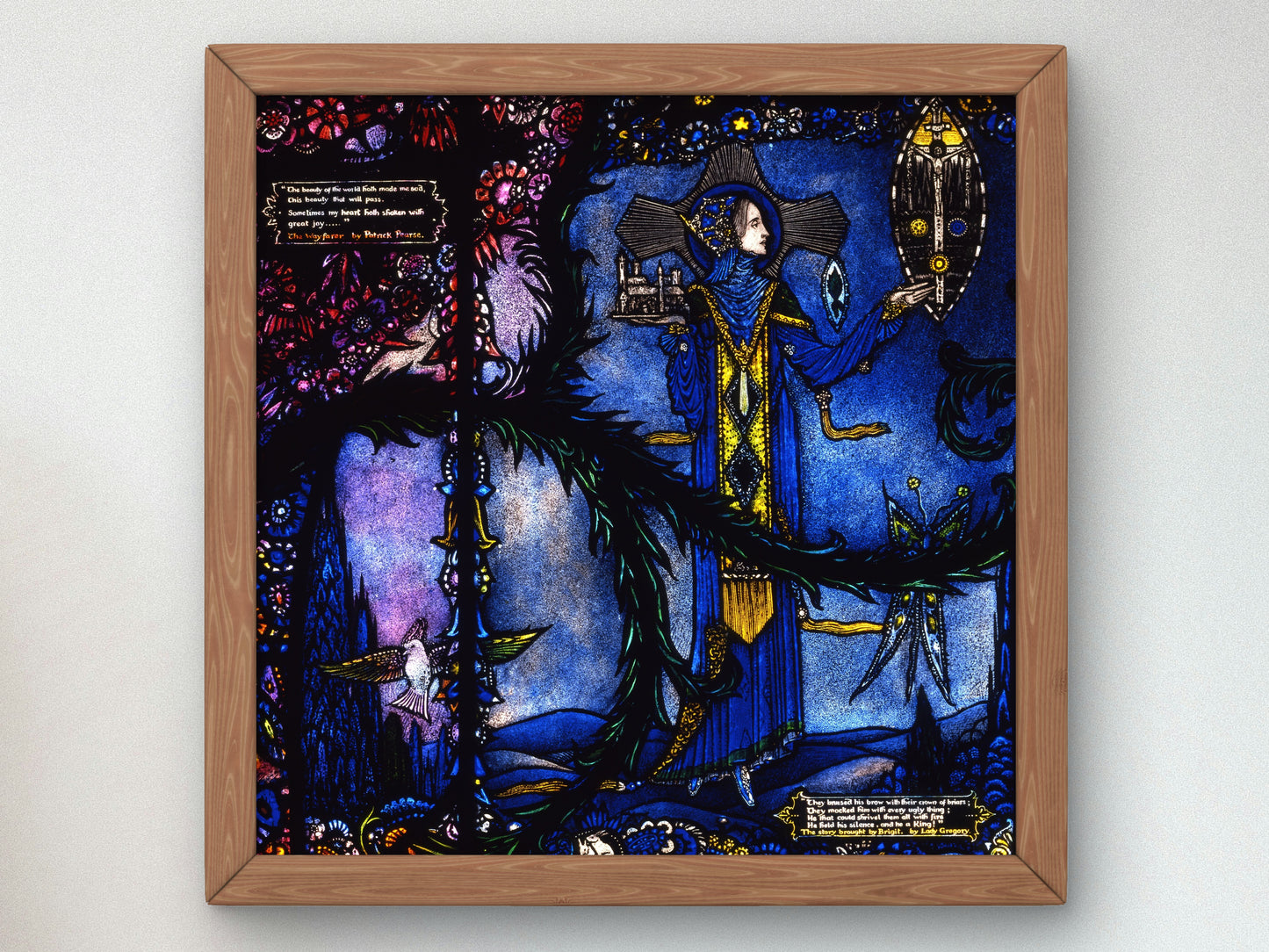 The Wayfarer and The Story Brought By Brigit by Harry Clarke 1926, Wall Art Print, Fine Art Reproduction, Museum Quality Decor, Poster