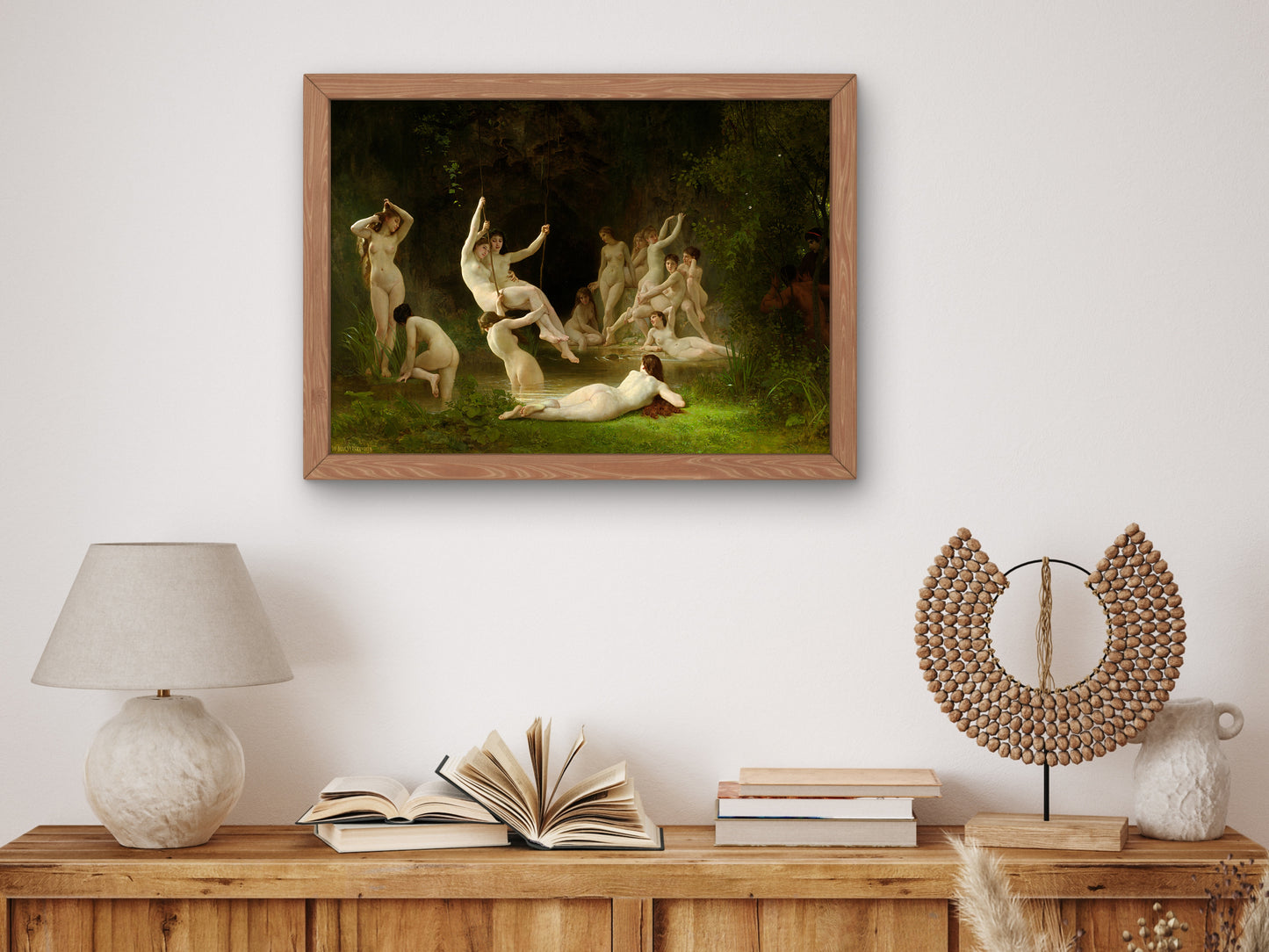 Nymphaeum by William Bouguereau 1878, Wall Art Print, Fine Art Reproduction, Museum Quality Decor, Poster