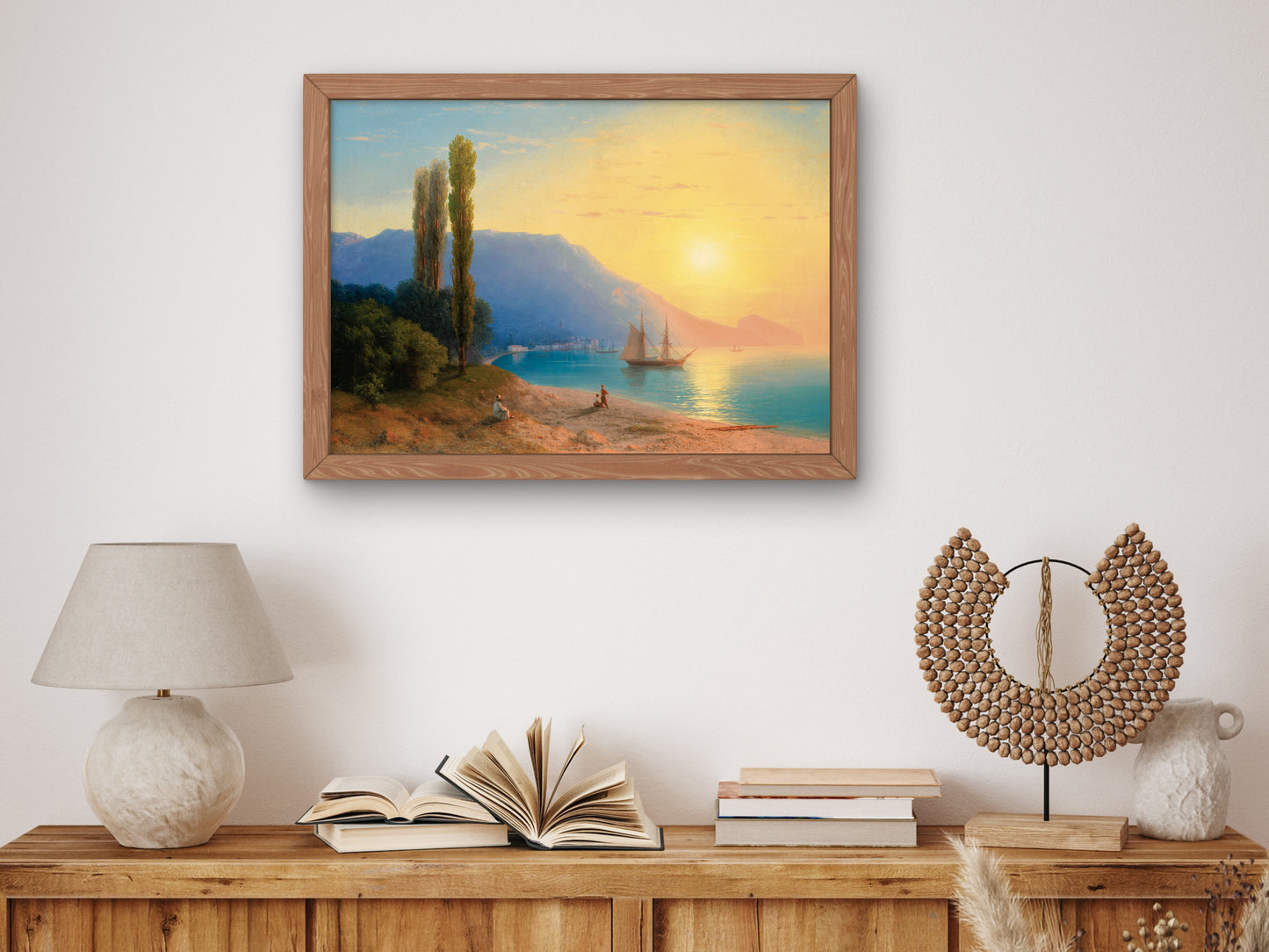 Sunset Over Yalta by Ivan Konstantinovich Aivazovsky 1861, Wall Art Print, Fine Art Reproduction, Museum Quality Decor, Poster