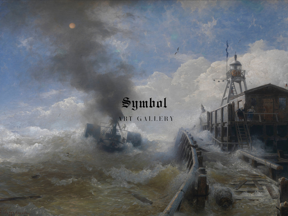 A Tug Leaving the Port of Ostend by Andreas Achenbach 1878, Wall Art Print, Fine Art Reproduction, Museum Quality Decor, Poster