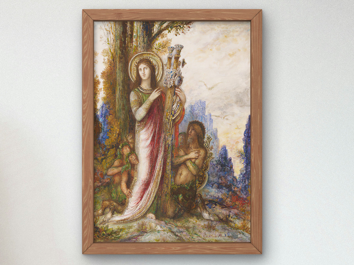 Poet and Satyrs by Gustave Moreau 1890, Wall Art Print, Fine Art Reproduction, Museum Quality Decor, Poster