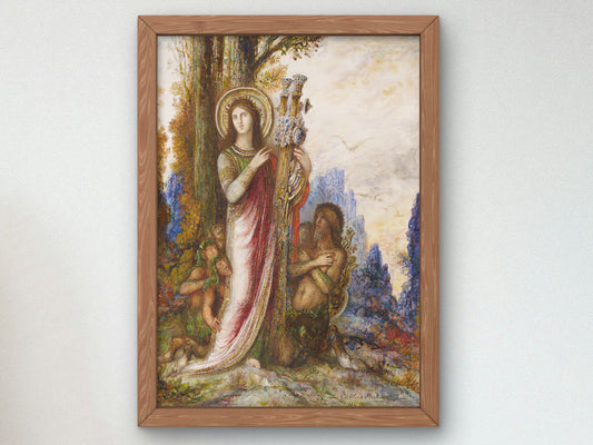 Poet and Satyrs by Gustave Moreau 1890, Wall Art Print, Fine Art Reproduction, Museum Quality Decor, Poster
