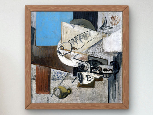 Still Life with a Pickled Herring by Emil Filla 1915, Wall Art Print, Fine Art Reproduction, Museum Quality Decor, Poster