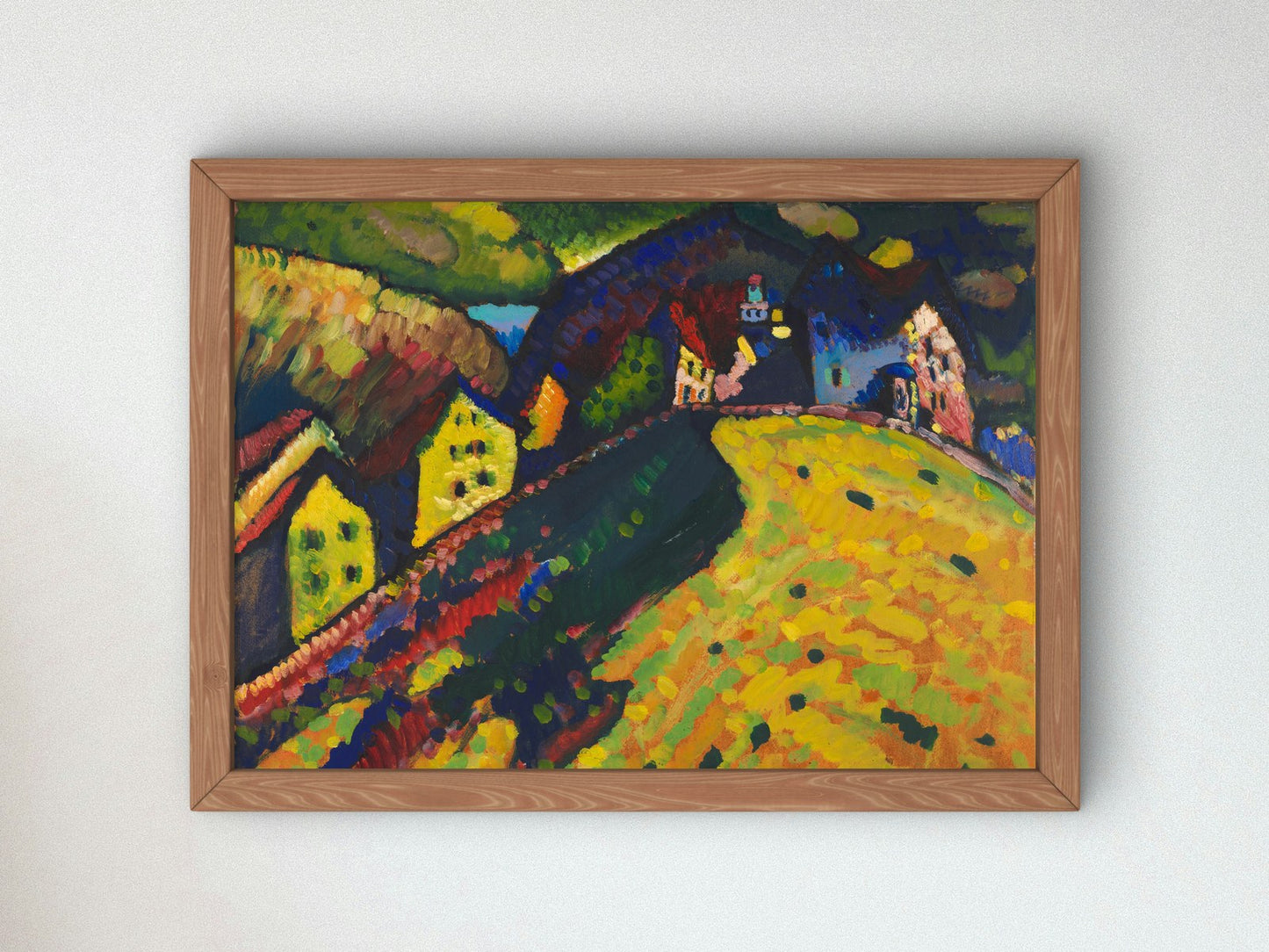 Houses at Murnau by Vasily Kandinsky 1909, Wall Art Print, Fine Art Reproduction, Museum Quality Decor, Poster