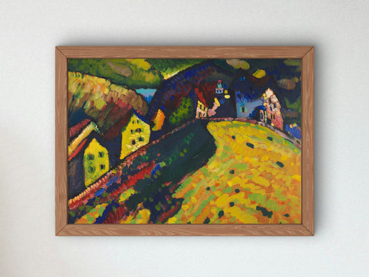 Houses at Murnau by Vasily Kandinsky 1909, Wall Art Print, Fine Art Reproduction, Museum Quality Decor, Poster