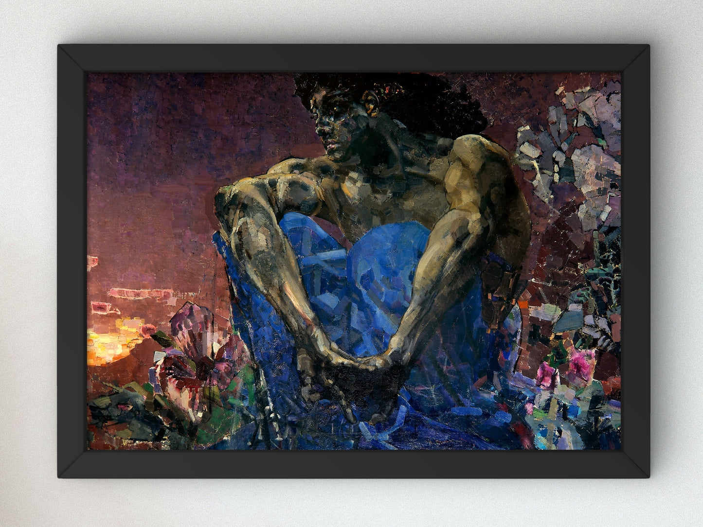 Demon Sitting by Mikhail Vrubel 1890, Wall Art Print, Fine Art Reproduction, Museum Quality Decor, Poster