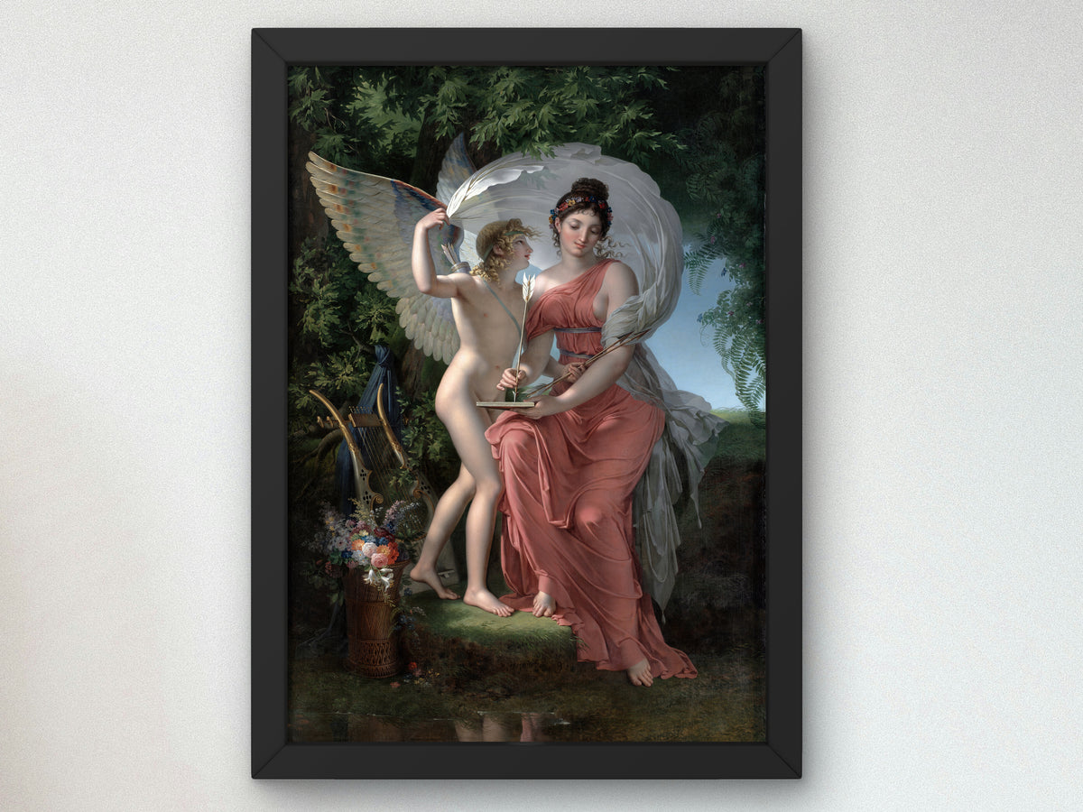 Erato, Muse of Lyrical Poetry by Charles Meynier 1800, Wall Art Print, Fine Art Reproduction, Museum Quality Decor, Poster