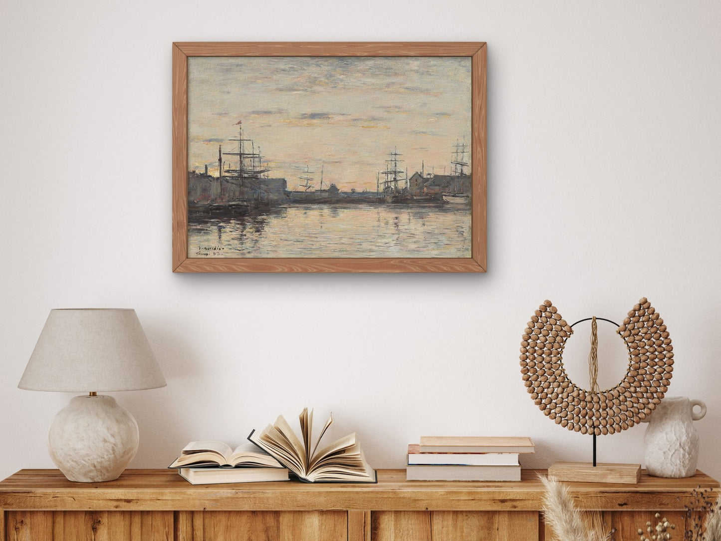 Fécamp The Inner Harbor by Eugène Boudin 1883, Wall Art Print, Fine Art Reproduction, Museum Quality Decor, Poster