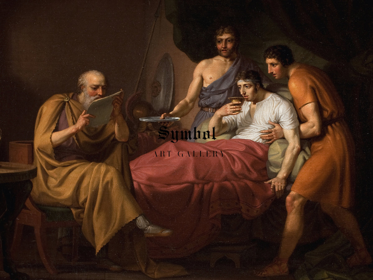 Alexander the Great on His Sickbed by Christoffer Wilhelm Eckersberg 1806, Wall Art Print, Fine Art Reproduction, Museum Quality Decor