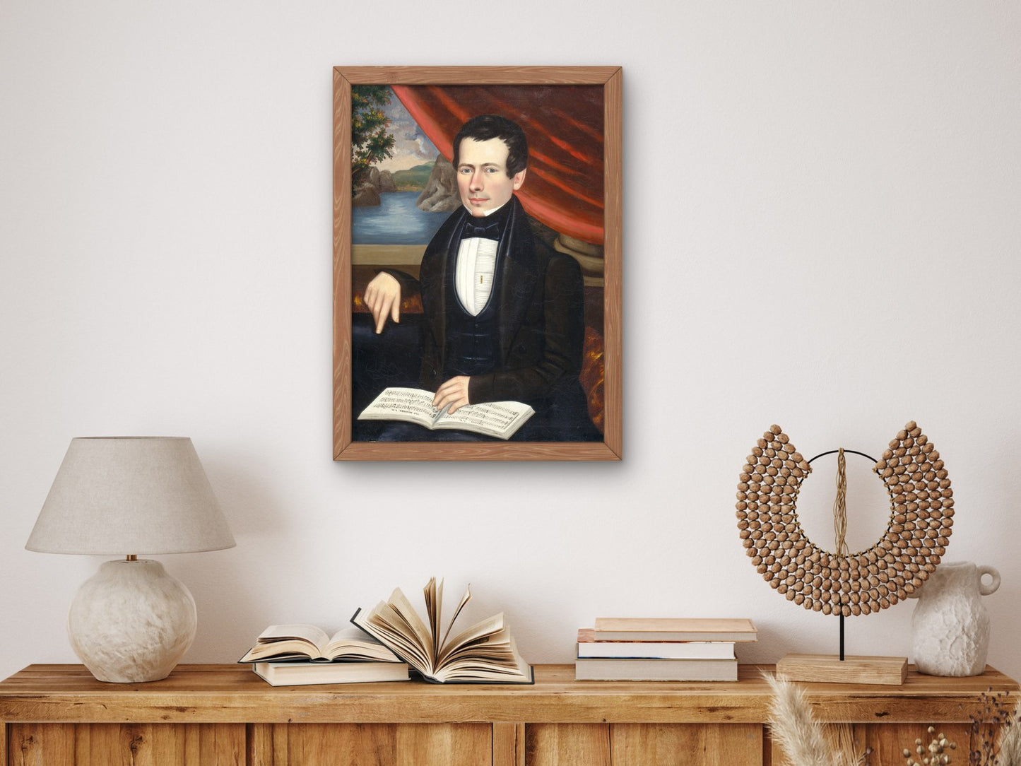Man with a Tune Book by Erastus Salisbury Field 1838, Wall Art Print, Fine Art Reproduction, Museum Quality Decor, Poster