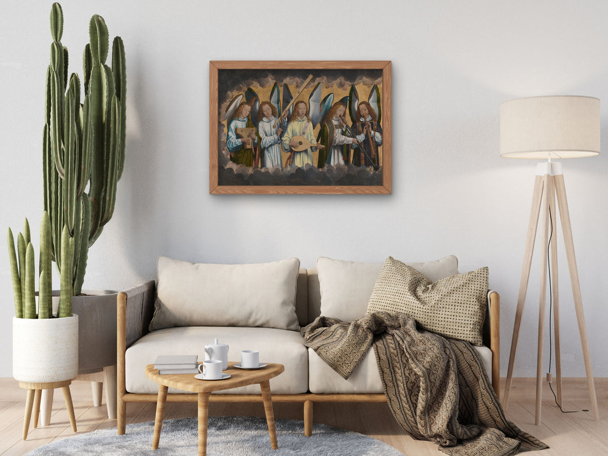 Music Making Angels by Hans Memling 1483, Wall Art Print, Fine Art Reproduction, Museum Quality Decor, Poster