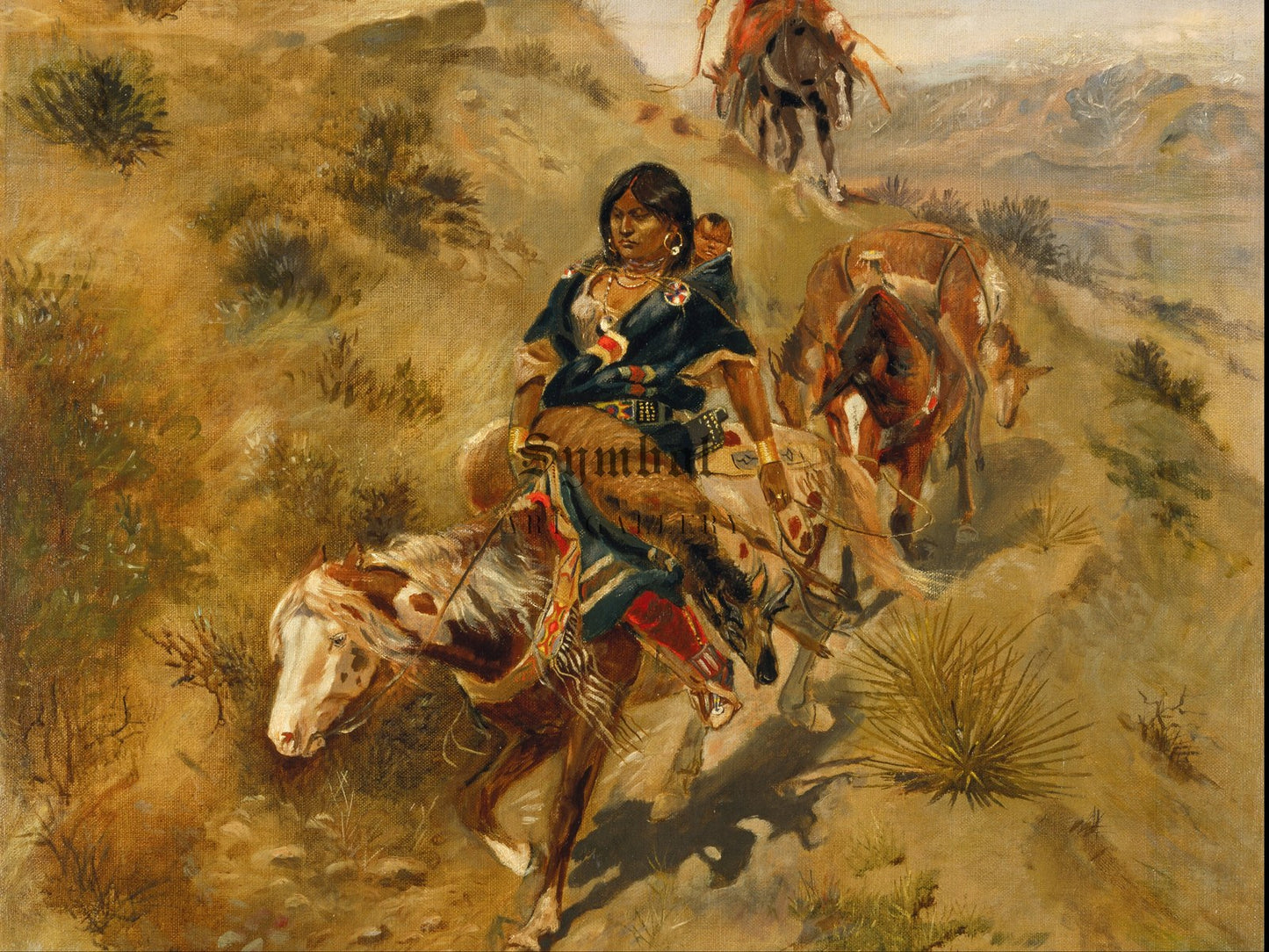 Bringing Home the Meat by Charles Marion Russell 1891, Wall Art Print, Fine Art Reproduction, Museum Quality Decor, Poster