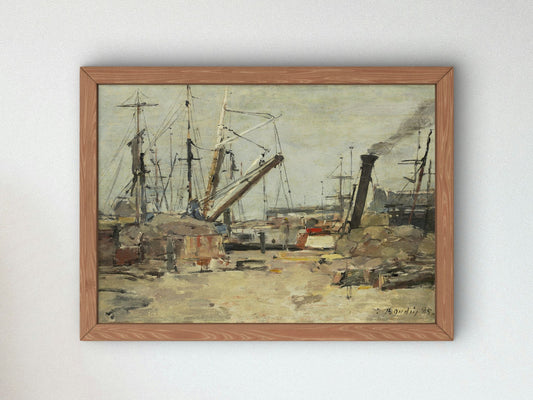 The Trawlers by Eugène Boudin 1885, Wall Art Print, Fine Art Reproduction, Museum Quality Decor, Poster