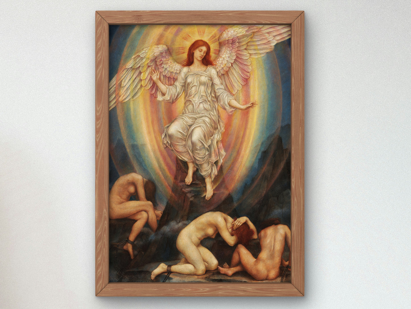 The Light Shineth in Darkness and the Darkness Comprehendeth it not by Evelyn De Morgan 1906, Wall Art Print, Fine Art Reproduction