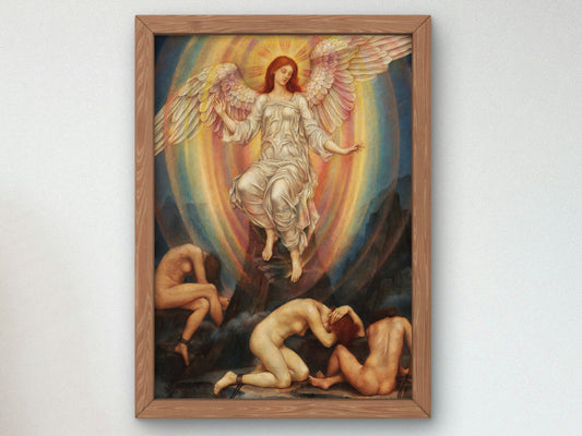 The Light Shineth in Darkness and the Darkness Comprehendeth it not by Evelyn De Morgan 1906, Wall Art Print, Fine Art Reproduction