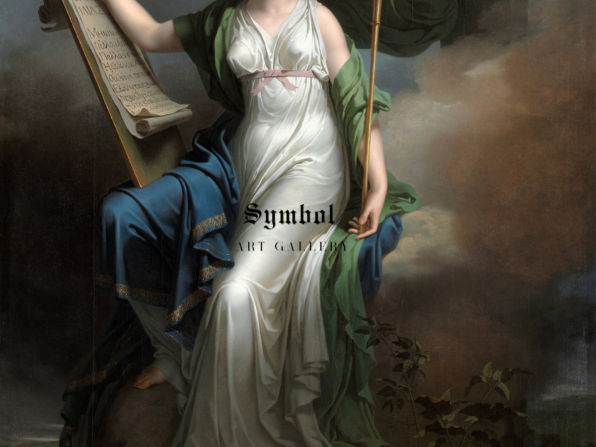 Calliope, Muse of Epic Poetry by Charles Meynier 1798, Wall Art Print, Fine Art Reproduction, Museum Quality Decor, Poster