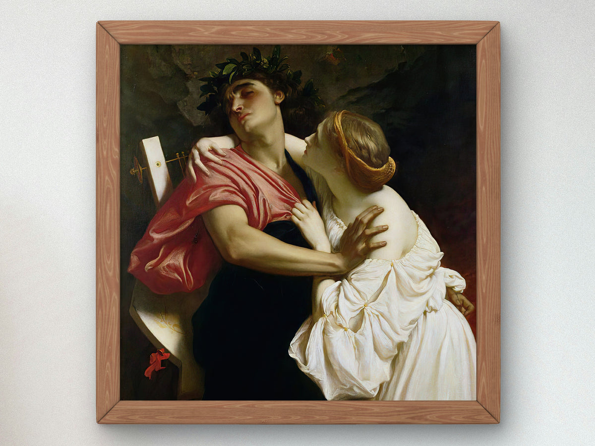 Orpheus and Eurydice by Frederic Leighton 1864, Wall Art Print, Fine Art Reproduction, Museum Quality Decor, Poster