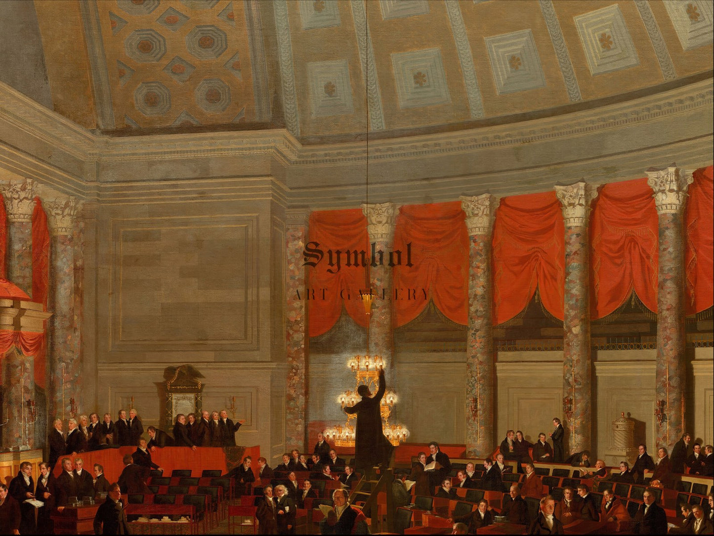 House of Representatives by Samuel F. B. Morse 1823, Wall Art Print, Fine Art Reproduction, Museum Quality Decor, Poster