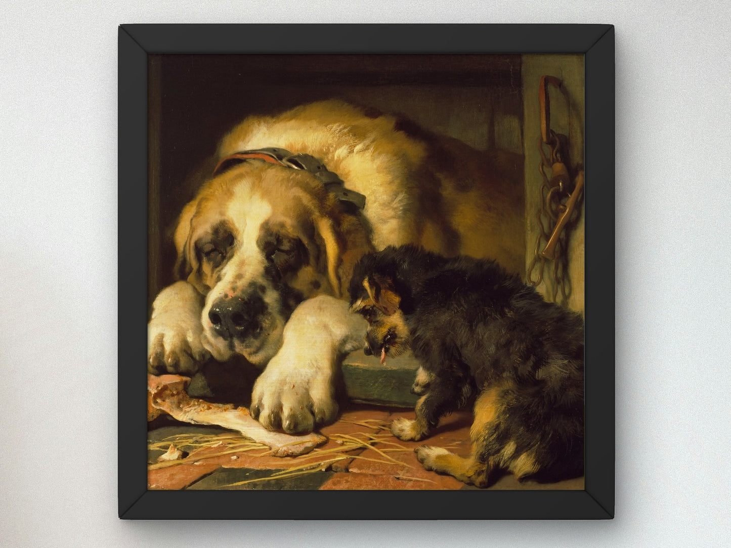 Doubtful Crumbs by Edwin Landseer 1858, Wall Art Print, Fine Art Reproduction, Museum Quality Decor, Poster