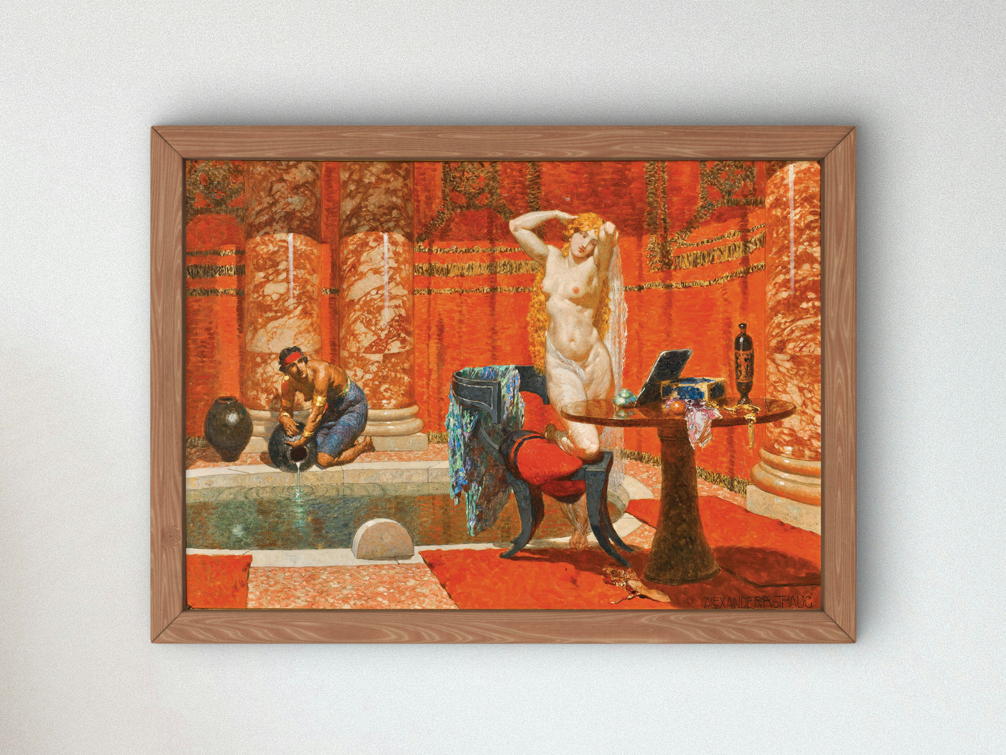 Admiration Pompeian Bath by Alexander Rothaug, Wall Art Print, Fine Art Reproduction, Museum Quality Decor, Poster