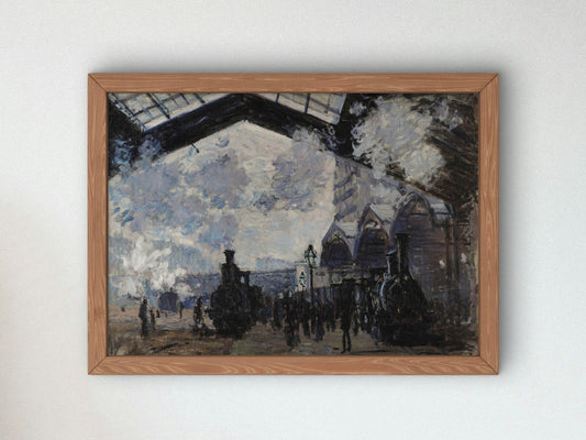 Gare Saint Lazare by Claude Monet 1877, Wall Art Print, Fine Art Reproduction, Museum Quality Decor, Poster