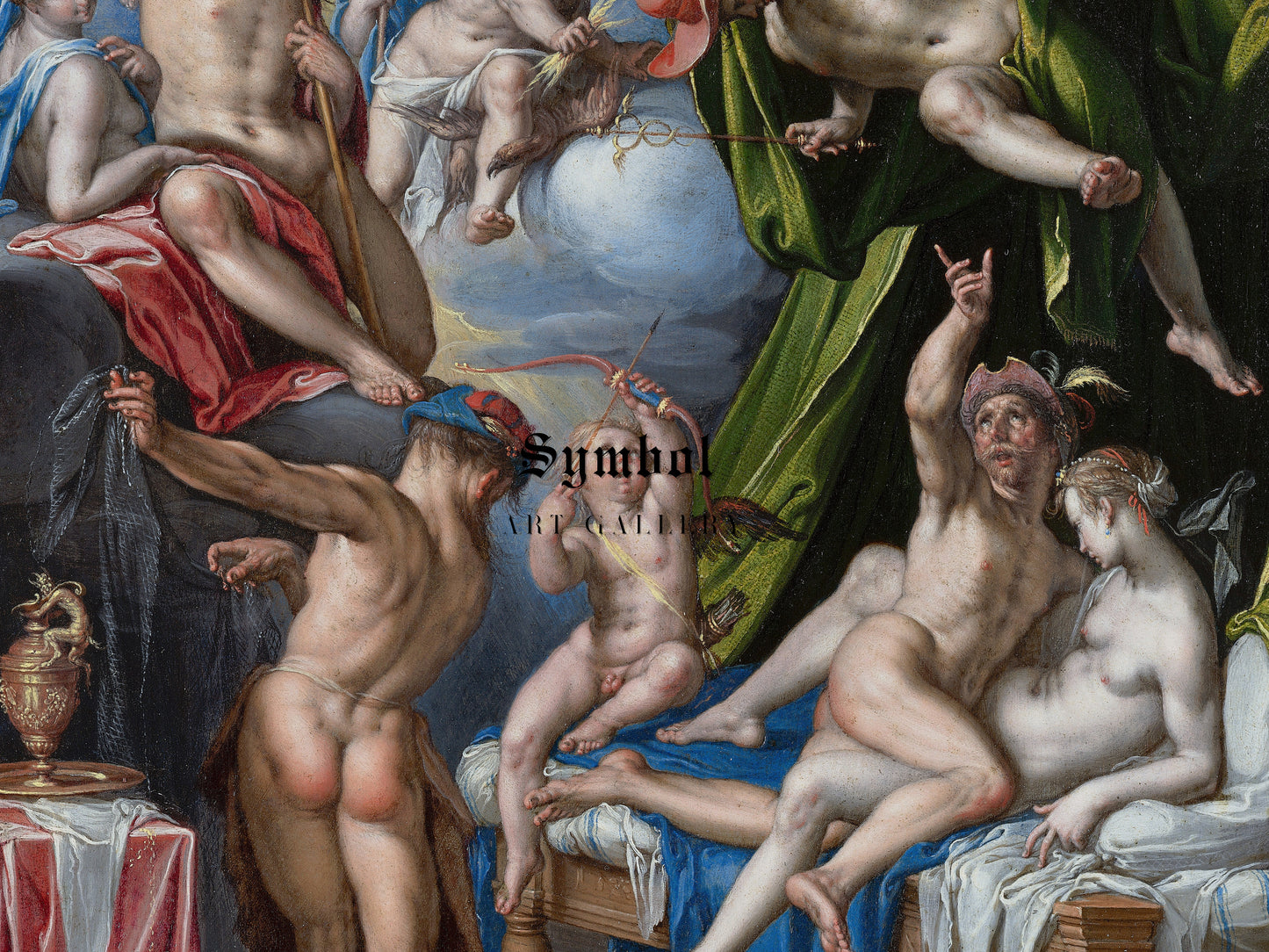 Mars and Venus Surprised by Vulcan by Joachim Wtewael 1601, Wall Art Print, Fine Art Reproduction, Museum Quality Decor, Poster