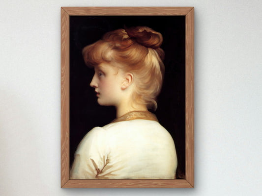 A Girl by Frederic Leighton, Wall Art Print, Fine Art Reproduction, Museum Quality Decor, Poster