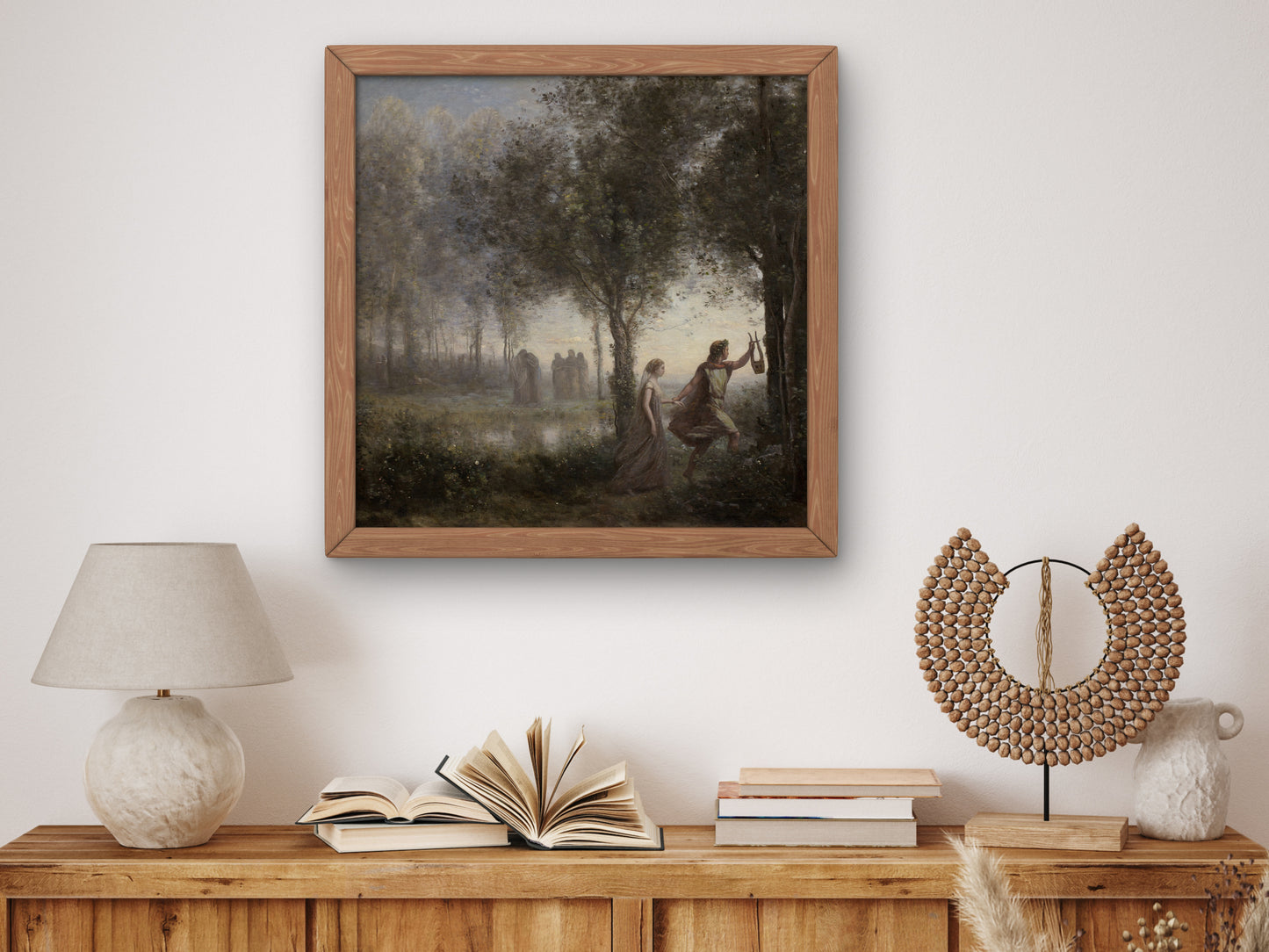 Orpheus Leading Eurydice from the Underworld by Jean Baptiste Camille Corot 1861, Wall Art Print, Fine Art Reproduction, Museum Quality