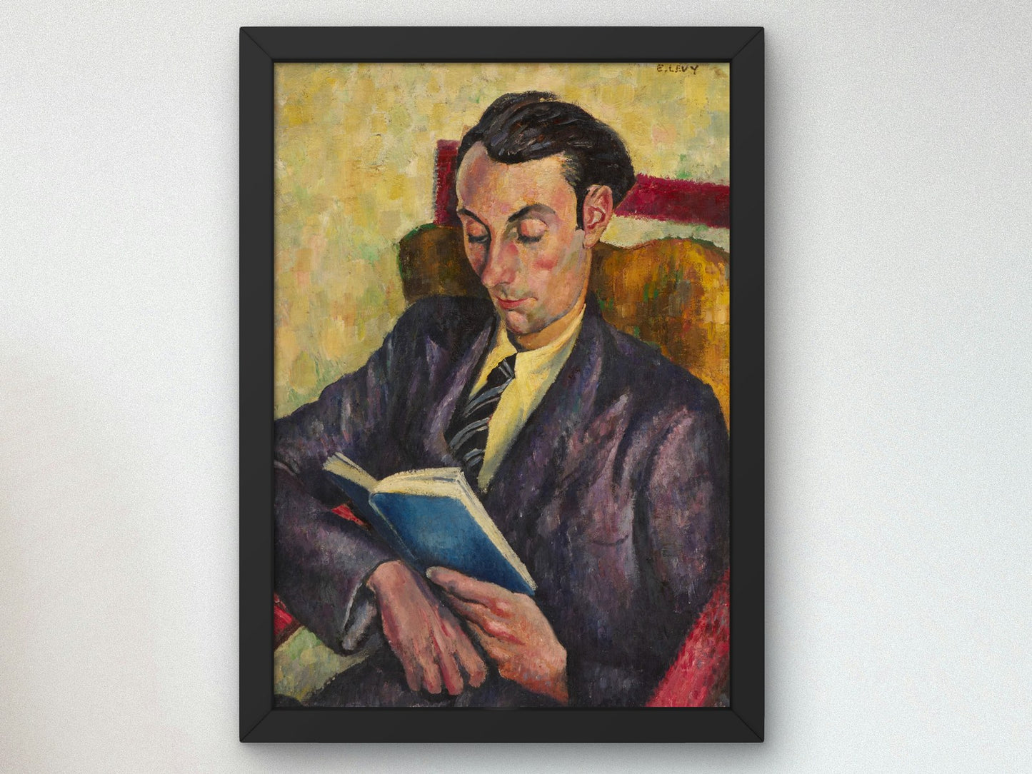 Man Reading by Emmanuel Levy 1936, Wall Art Print, Fine Art Reproduction, Museum Quality Decor, Poster