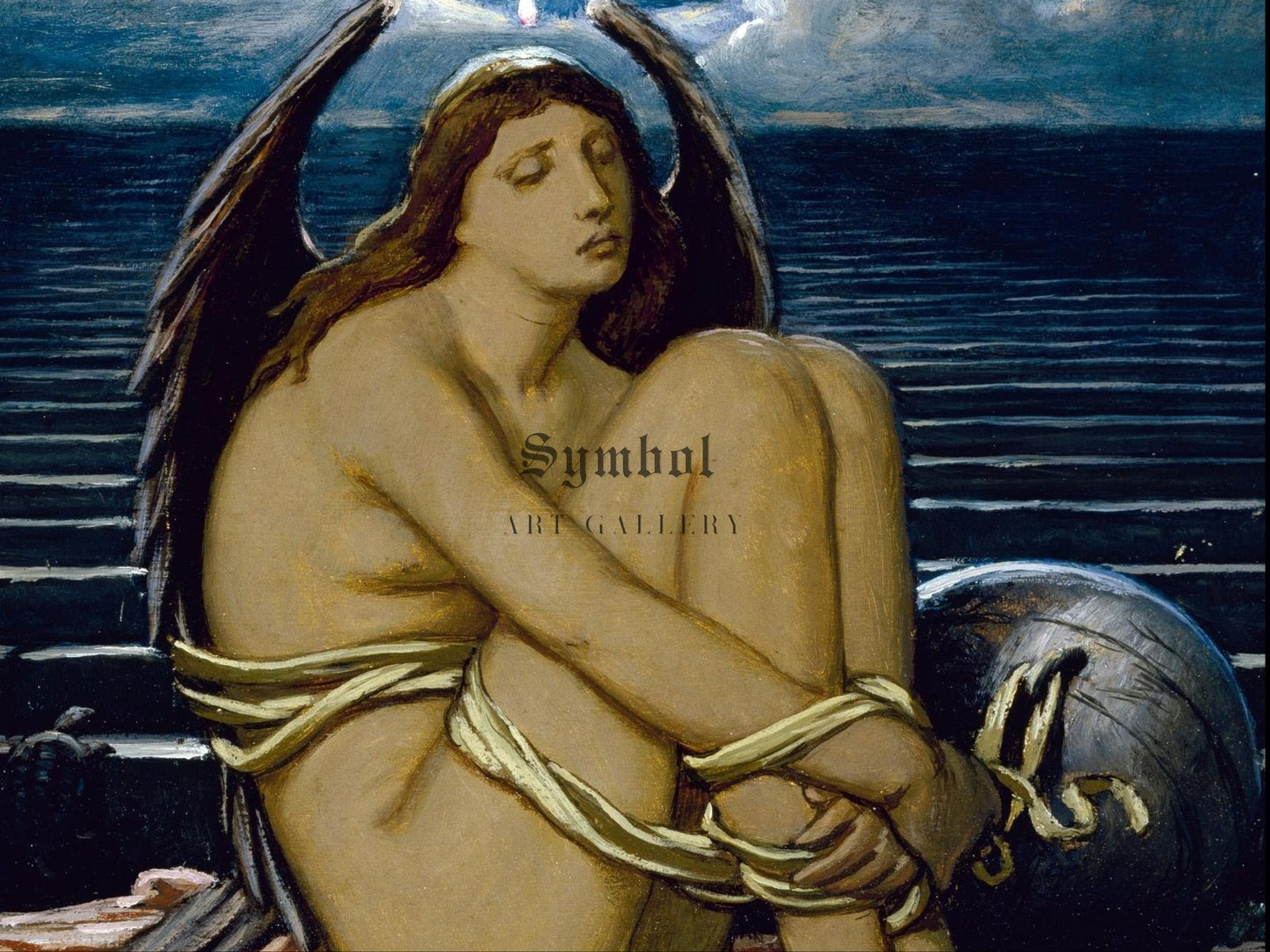 Soul in Bondage by Elihu Vedder 1891, Wall Art Print, Fine Art Reproduction, Museum Quality Decor, Poster