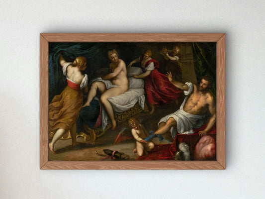 Venus and Mars by Palma il Giovane 1609, Wall Art Print, Fine Art Reproduction, Museum Quality Decor, Poster