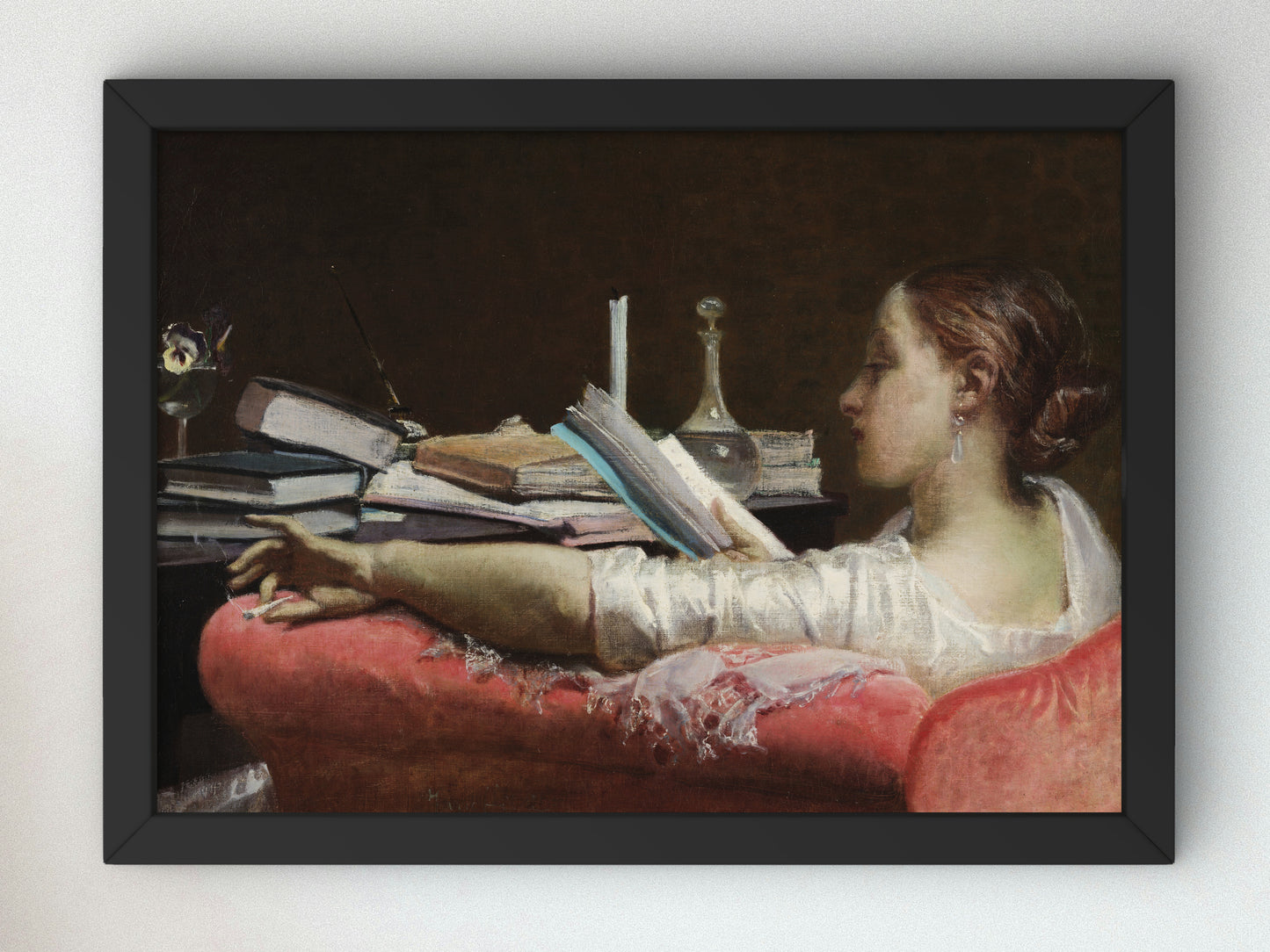 The Reader Clara by Federico Faruffini 1865, Wall Art Print, Fine Art Reproduction, Museum Quality Decor, Poster