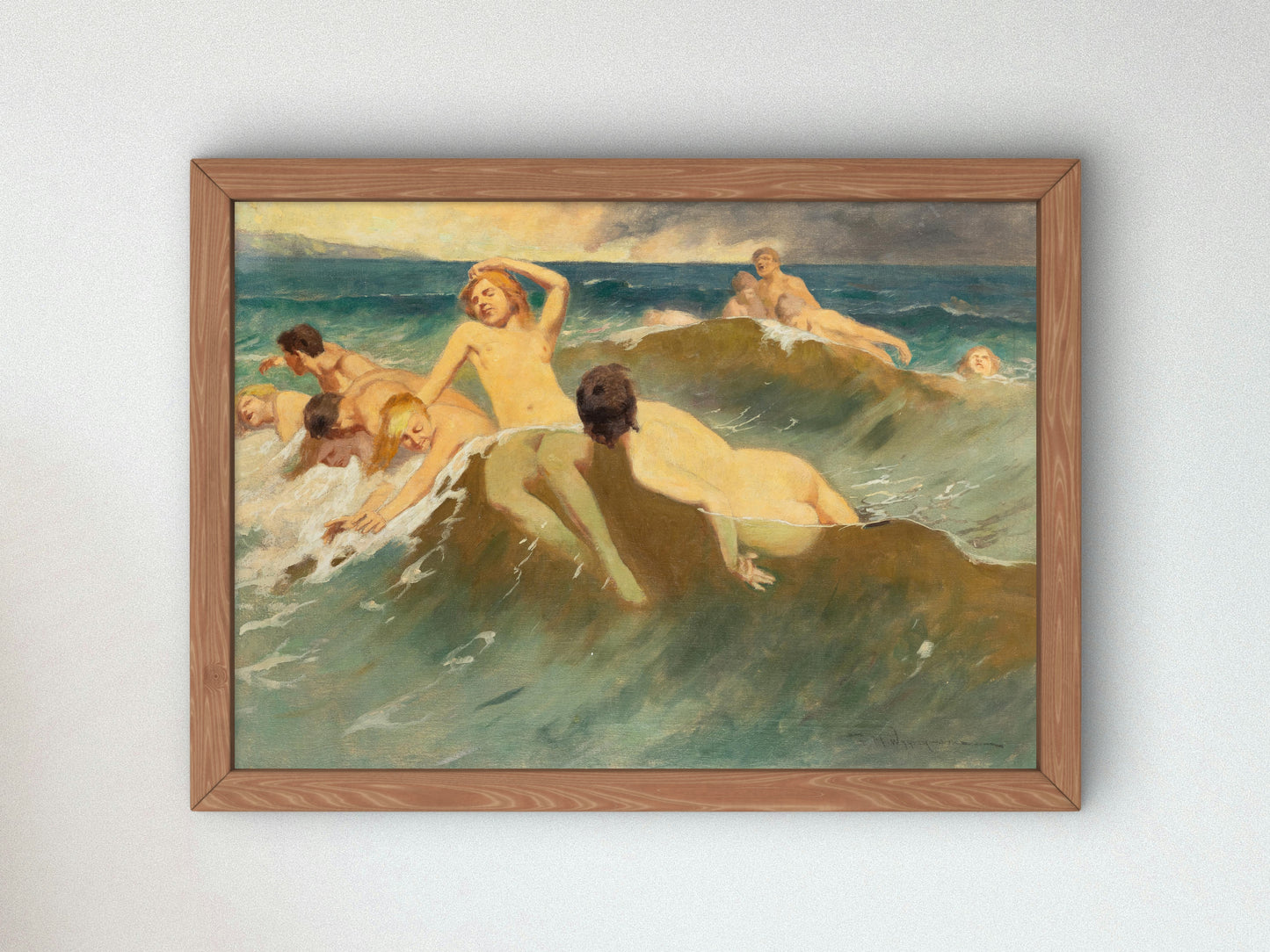 On the Sea Waves by Feliks Michał Wygrzywalski, Wall Art Print, Fine Art Reproduction, Museum Quality Decor, Poster