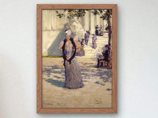 Figures in Sunlight by Childe Hassam 1893, Wall Art Print, Fine Art Reproduction, Museum Quality Decor, Poster