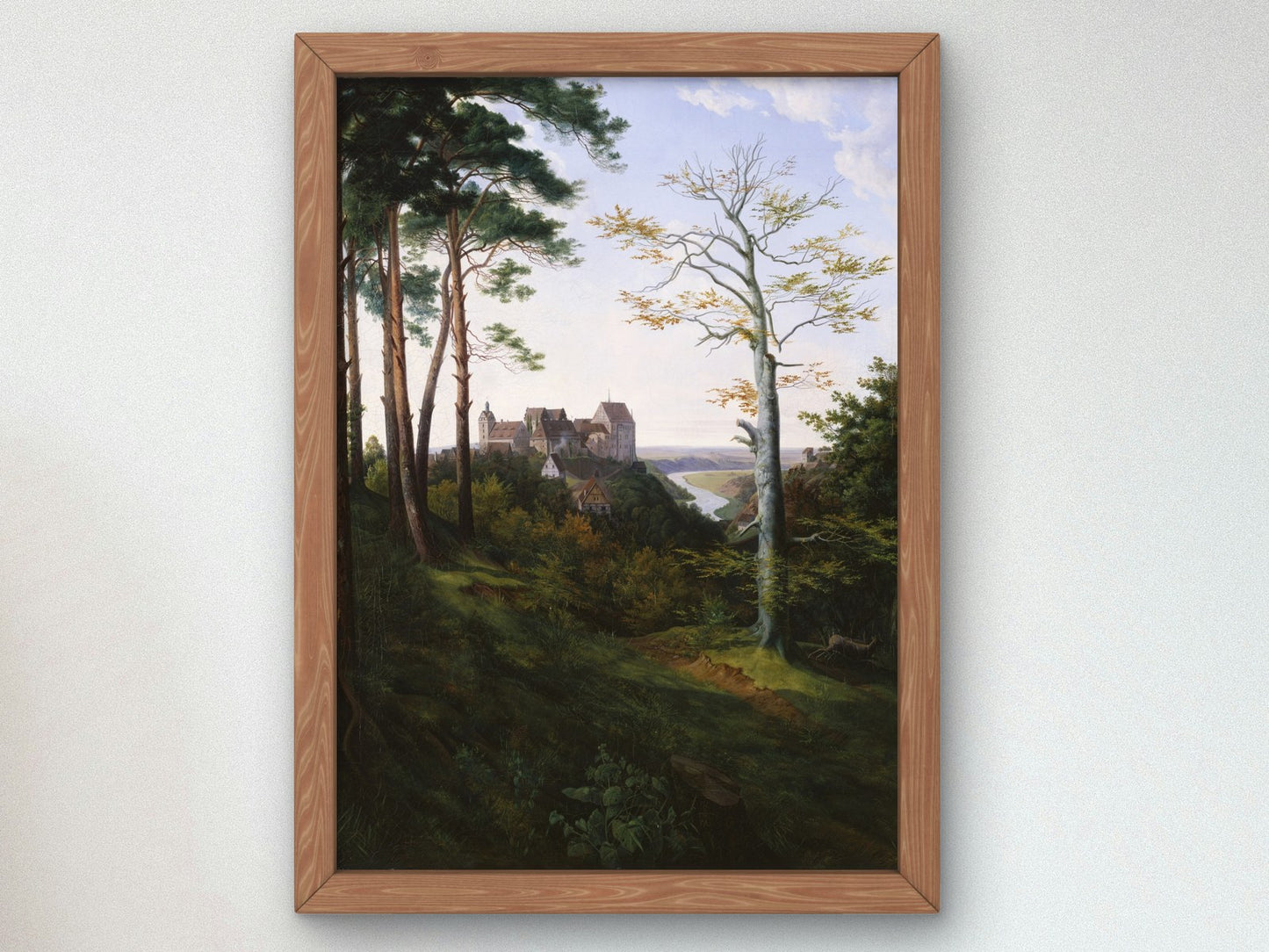 Schloss Colditz by Ernst Ferdinand Oehme 1830, Wall Art Print, Fine Art Reproduction, Museum Quality Decor, Poster