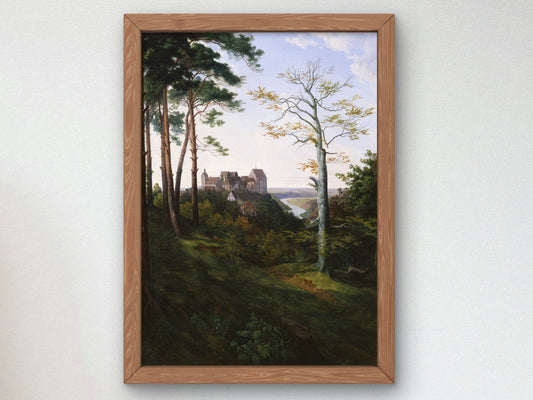 Schloss Colditz by Ernst Ferdinand Oehme 1830, Wall Art Print, Fine Art Reproduction, Museum Quality Decor, Poster