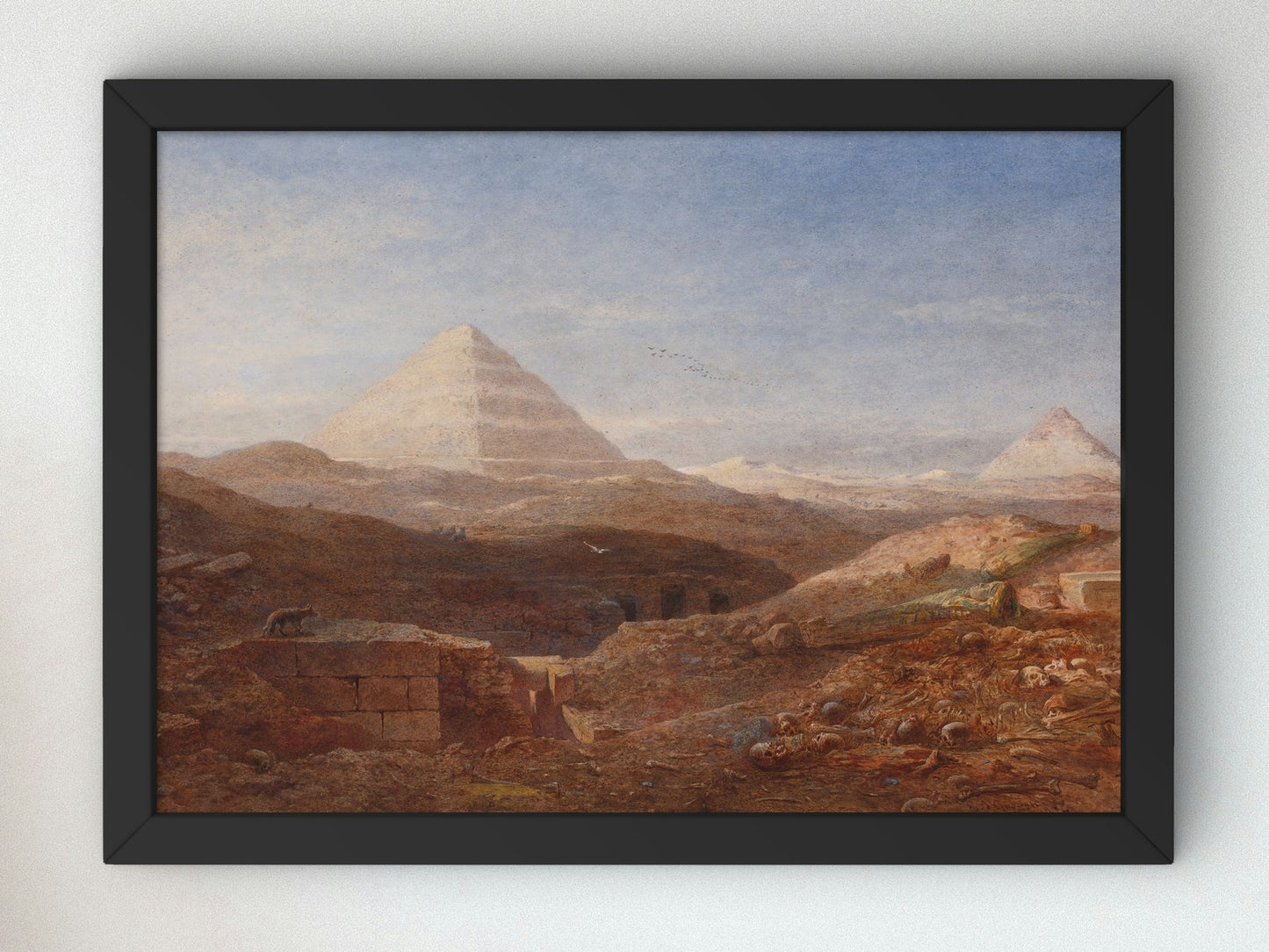 Near the Pyramid Sakkara by Edward Angelo Goodall 1874, Wall Art Print, Fine Art Reproduction, Museum Quality Decor, Poster