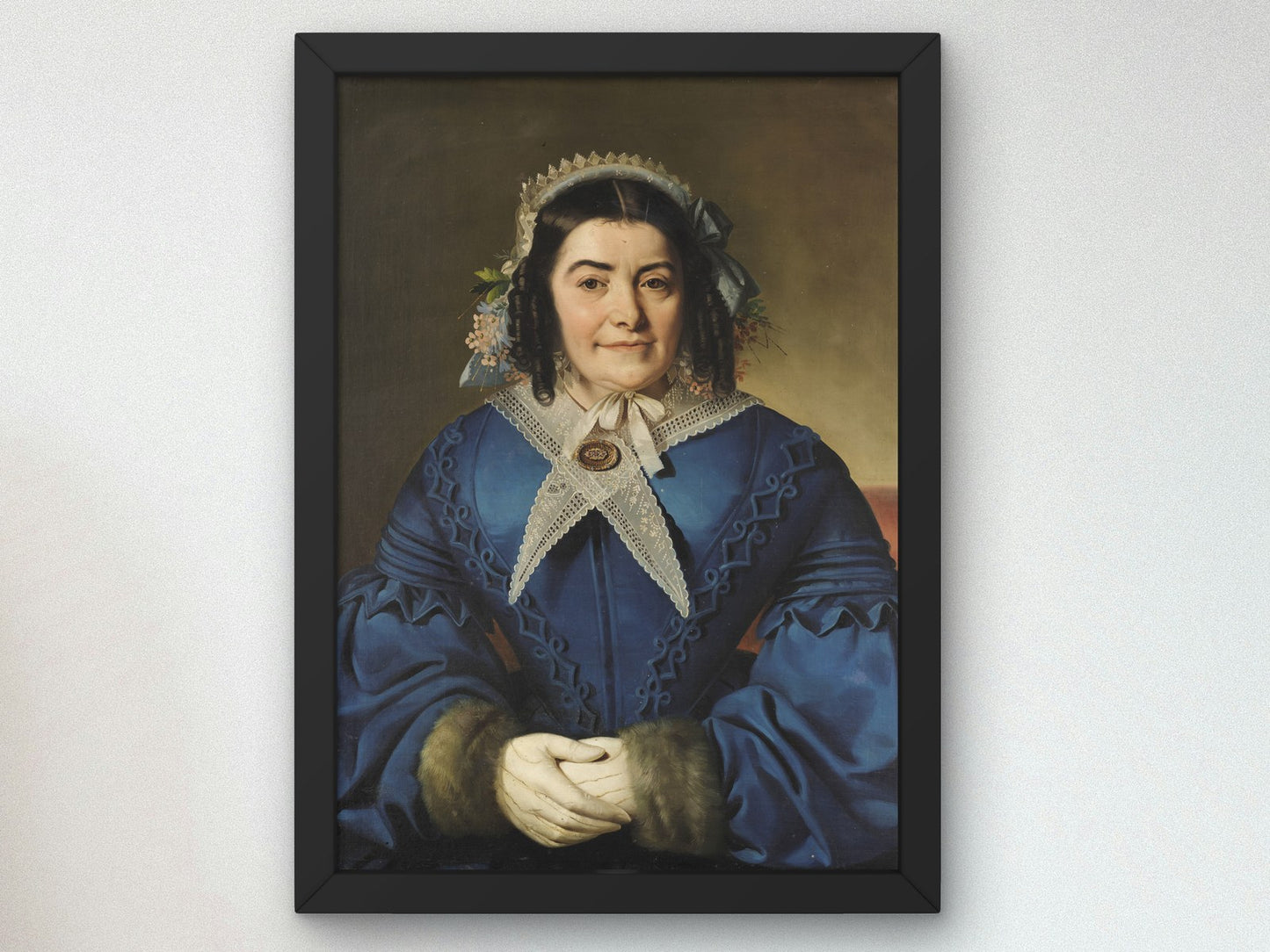 Portrait of a Lady by Eliseo Sala 1850, Wall Art Print, Fine Art Reproduction, Museum Quality Decor, Poster