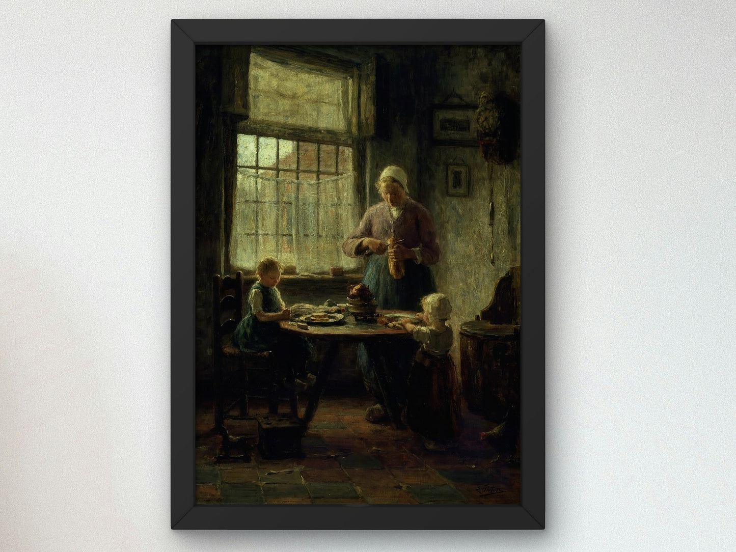 A Family Meal by Evert Pieters 1890, Wall Art Print, Fine Art Reproduction, Museum Quality Decor, Poster