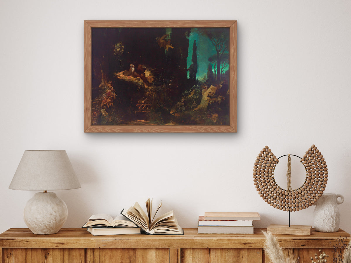 A Midsummer Night's Dream by Hans Makart 1868, Wall Art Print, Fine Art Reproduction, Museum Quality Decor, Poster