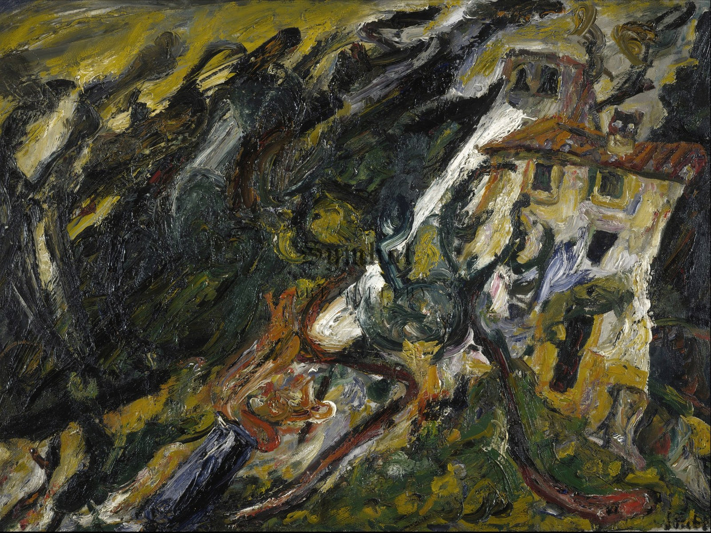 Le Mas Passe Temps Ceret by Chaïm Soutine 1920, Wall Art Print, Fine Art Reproduction, Museum Quality Decor, Poster