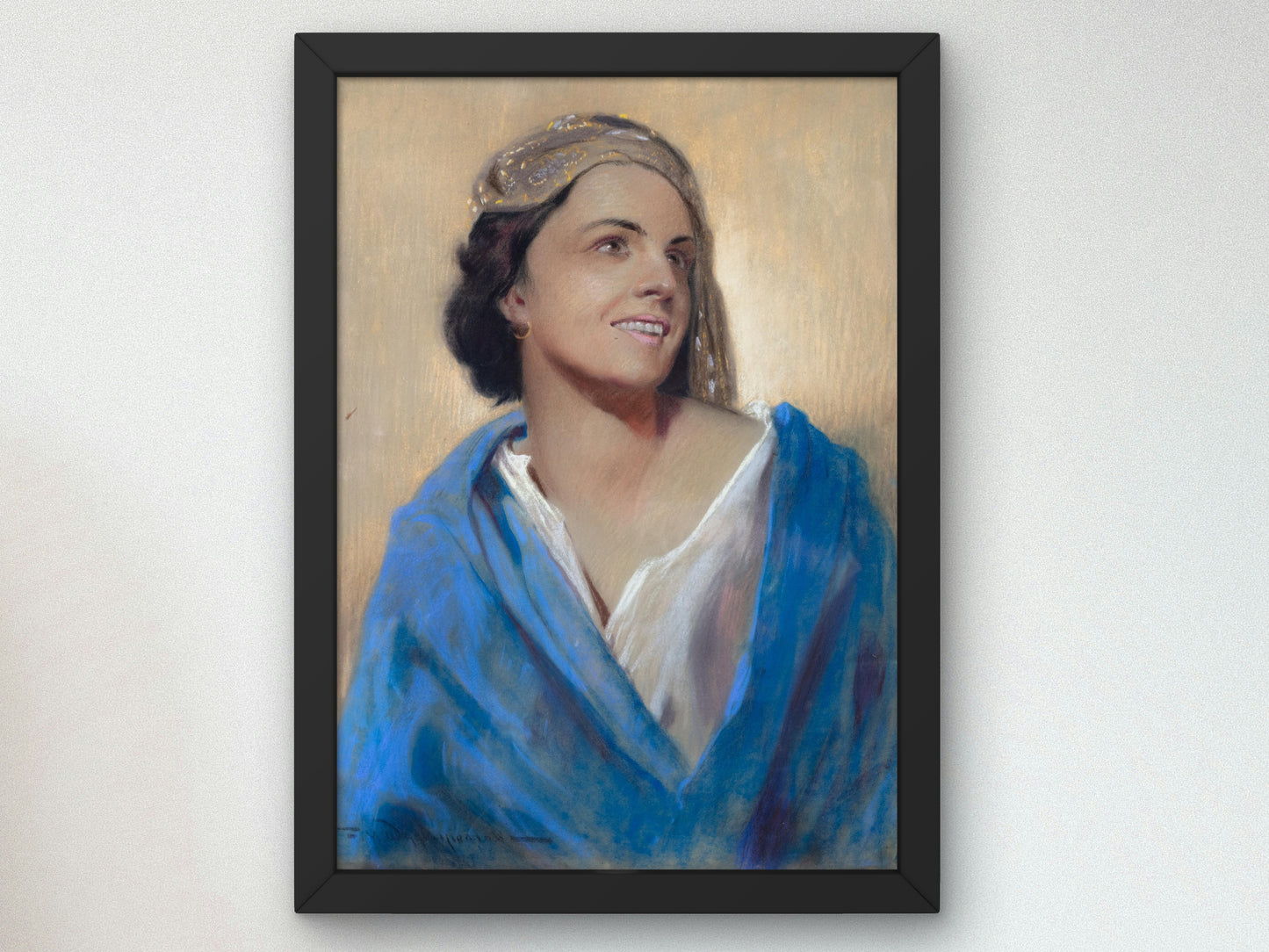 Smiling Woman by Feliks Michał Wygrzywalski, Wall Art Print, Fine Art Reproduction, Museum Quality Decor, Poster
