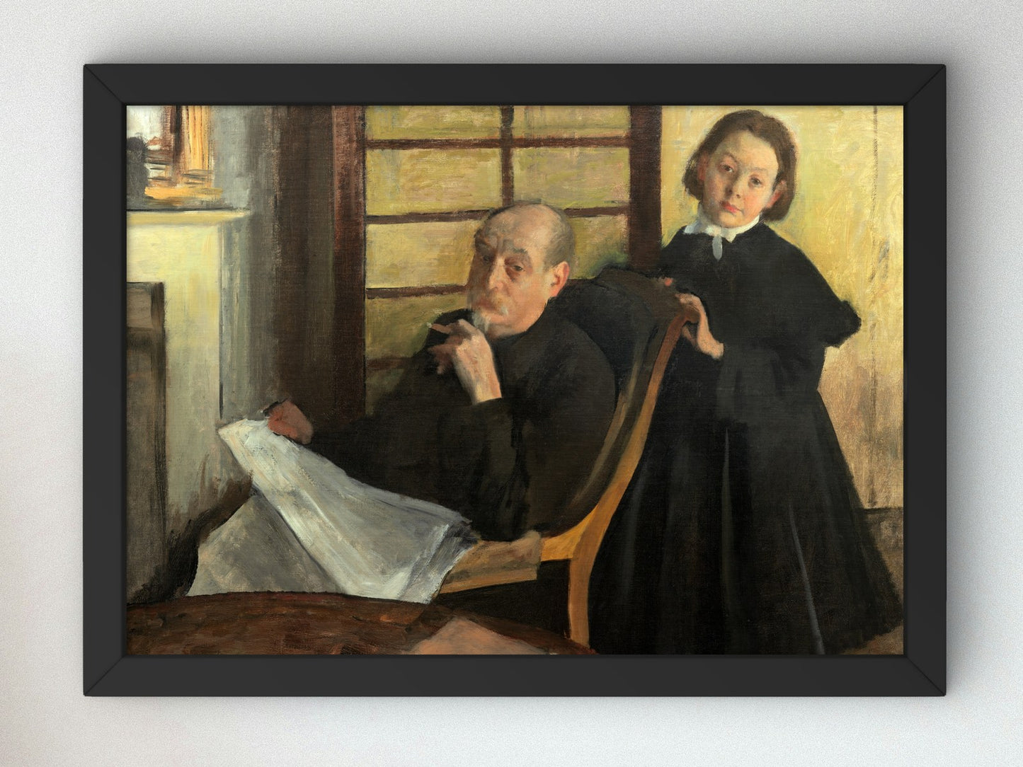 Henri Degas and His Niece Lucie Degas by Edgar Degas 1875, Wall Art Print, Fine Art Reproduction, Museum Quality Decor, Poster