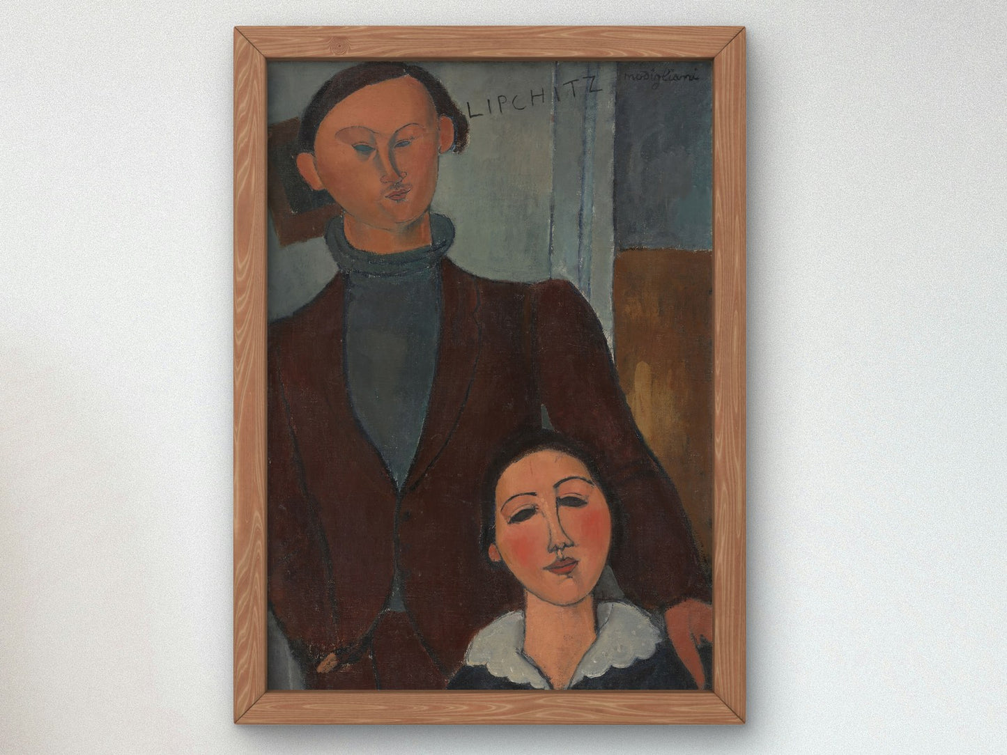 Jacques and Berthe Lipchitz by Amedeo Modigliani 1916, Wall Art Print, Fine Art Reproduction, Museum Quality Decor, Poster