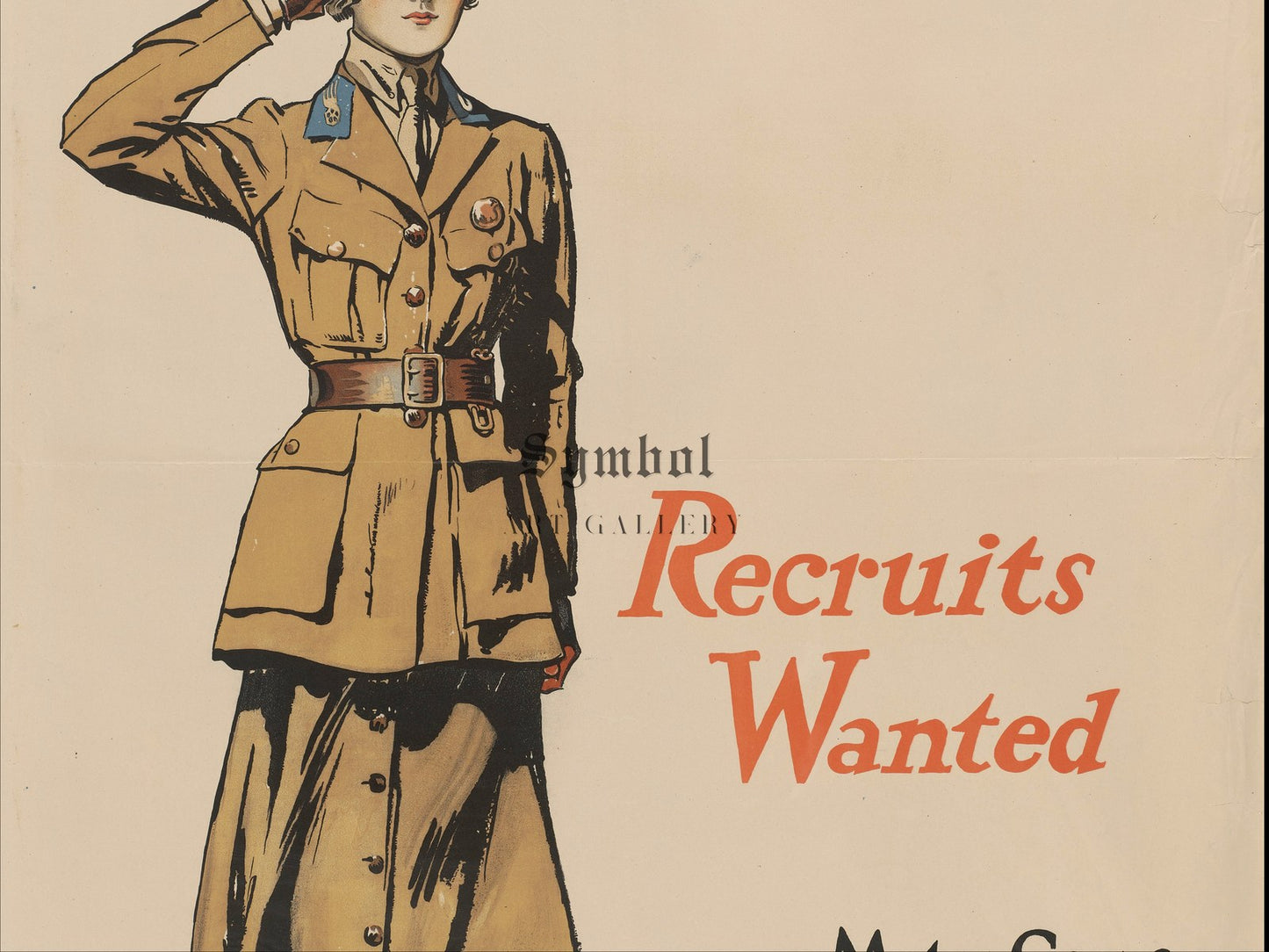 Yes Sir I Am Here Recruits Wanted by Edward Penfield 1918, Wall Art Print, Fine Art Reproduction, Museum Quality Decor, Poster