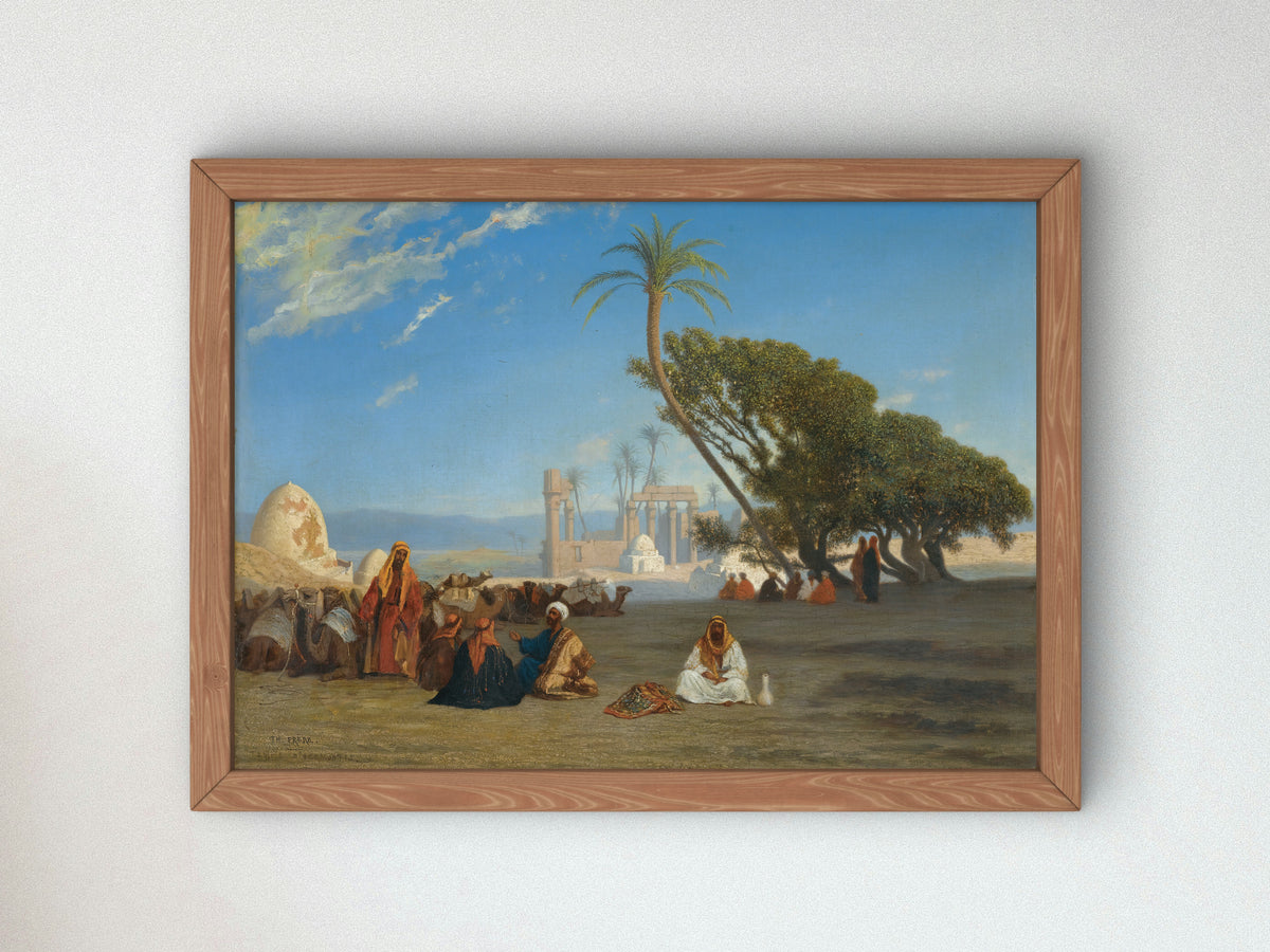 Stop in the Desert by Charles Théodore Frère, Wall Art Print, Fine Art Reproduction, Museum Quality Decor, Poster