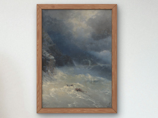 The Storm at Cape Aya by Ivan Aivazovsky 1899, Wall Art Print, Fine Art Reproduction, Museum Quality Decor, Poster