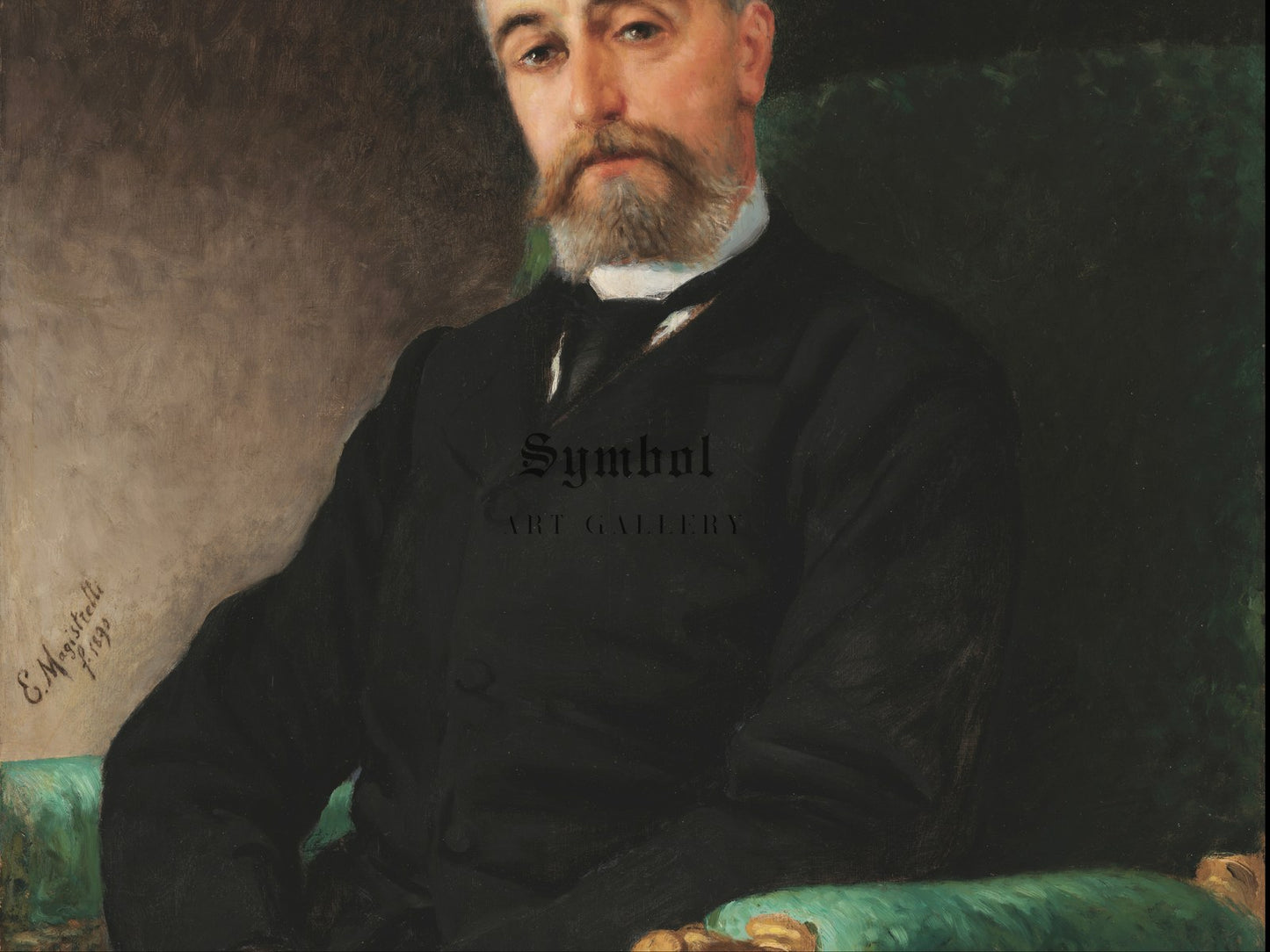 Portrait of Cesare Carozzi by Emilio Magistretti 1890, Wall Art Print, Fine Art Reproduction, Museum Quality Decor, Poster