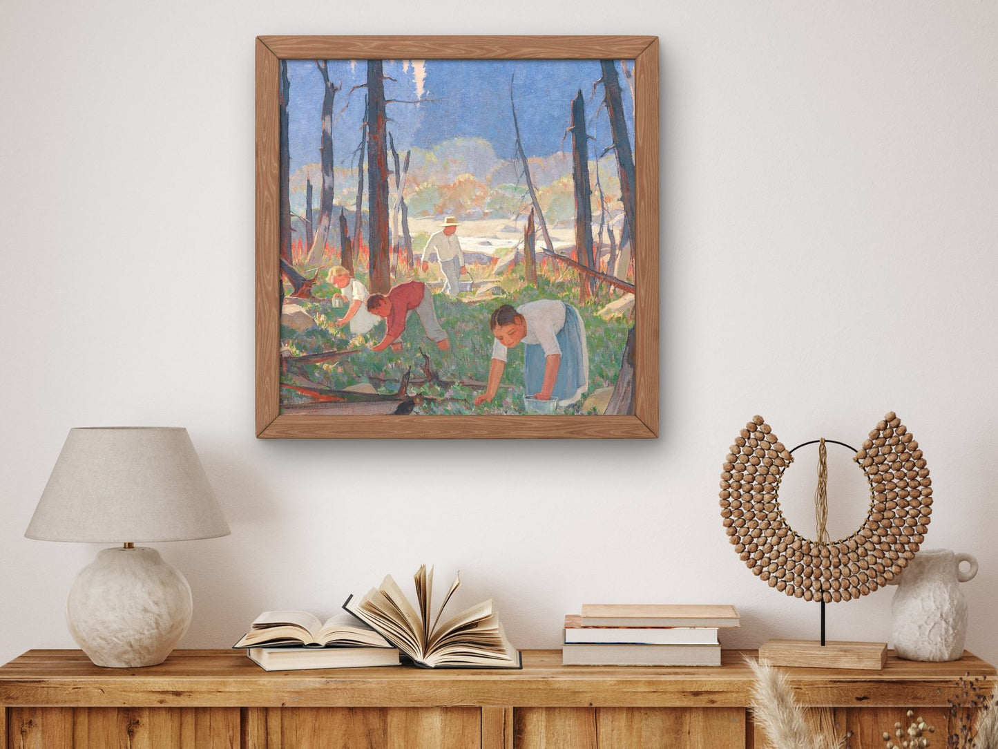 Picking Blueberries by Clarence Gagnon 1928, Wall Art Print, Fine Art Reproduction, Museum Quality Decor, Poster