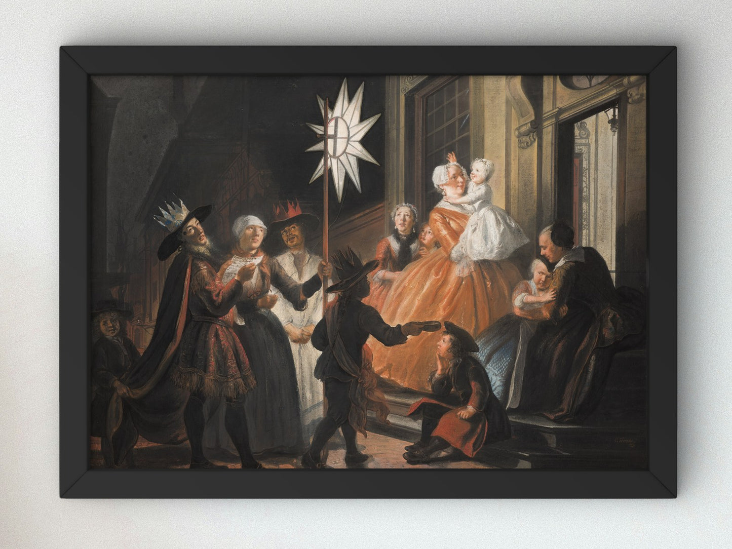 Singing Round the Star on Twelfth Night by Cornelis Troost 1740, Wall Art Print, Fine Art Reproduction, Museum Quality Decor, Poster